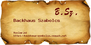 Backhaus Szabolcs névjegykártya