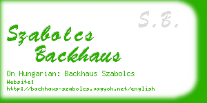 szabolcs backhaus business card